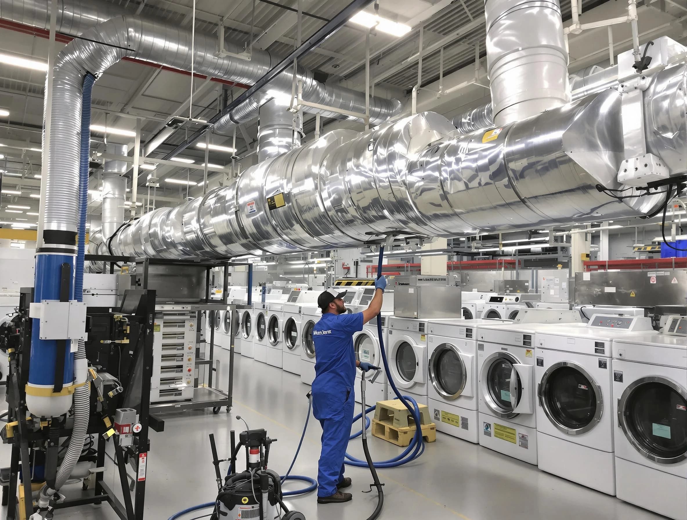 Waltham Dryer Vent Cleaning team performing heavy-duty industrial dryer vent cleaning in Waltham