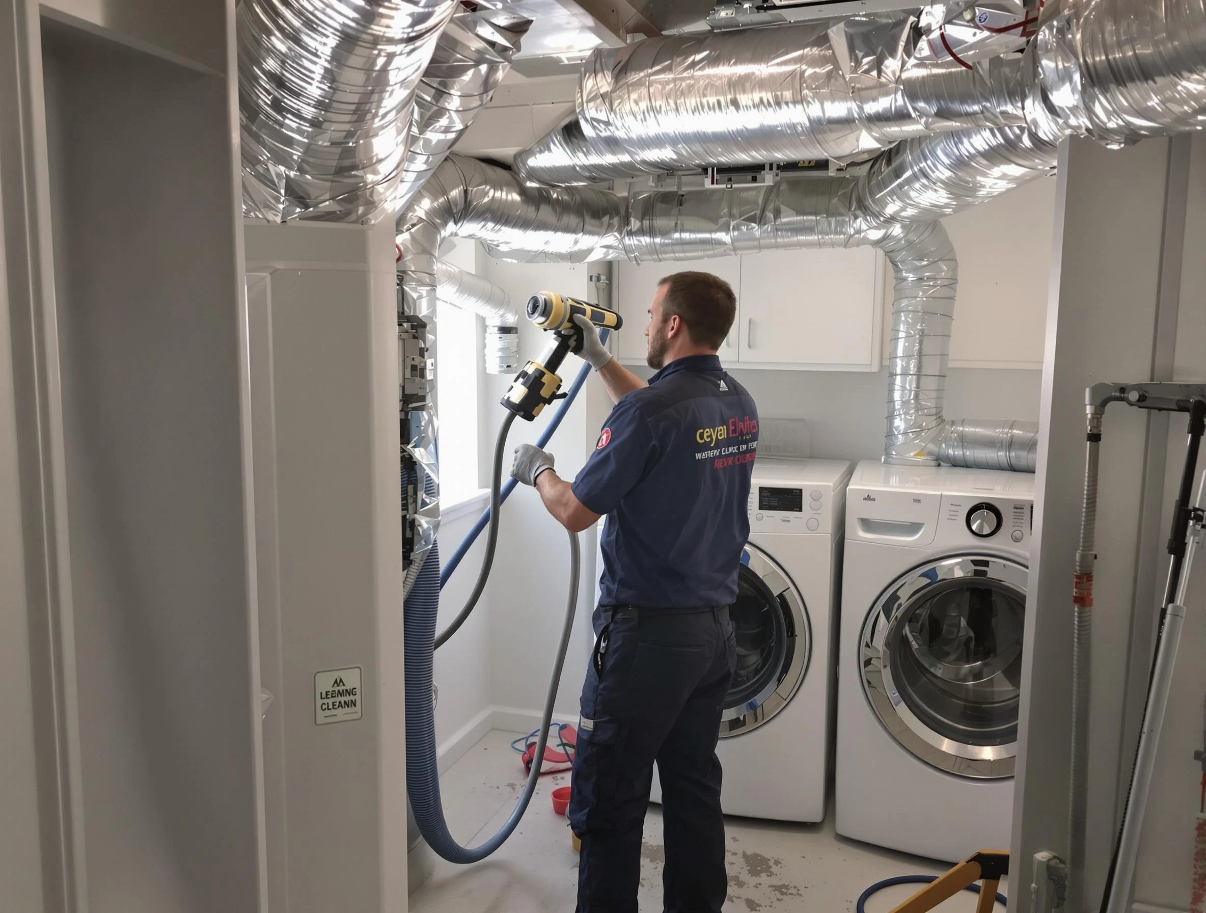 Waltham Dryer Vent Cleaning specialist using advanced equipment for thorough duct cleaning in Waltham